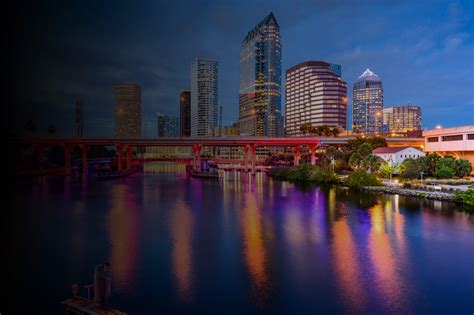 Tampa Florida Usa Downtown Skyline On The Hillsborough River