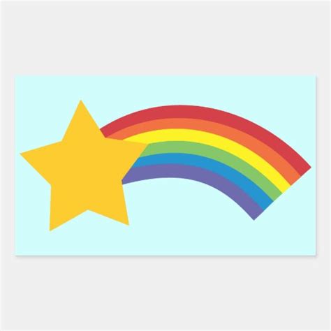 80s Retro Pop Rainbow Shooting Star Stickers