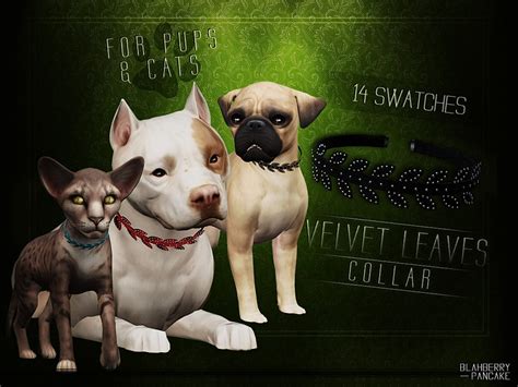 Blahberry Pancakes Velvet Leaves Collar For Cats And Dogs