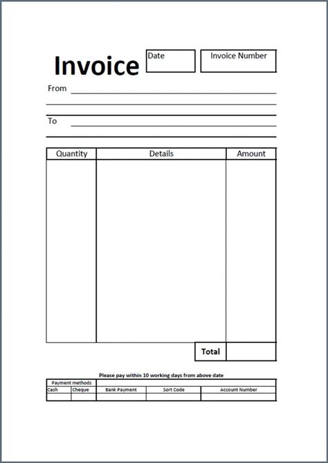 Free Blank Invoice Templates Pdf Eforms Self Employed Invoice Sexiezpicz Web Porn