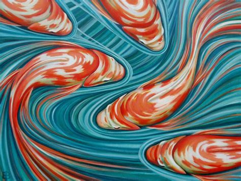 Swirling Koi By Shmeeden Koi Painting Canvas Painting Canvas Art Koi