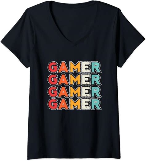 Womens Vintage Gamer Tee T For Video Games Lovers Retro