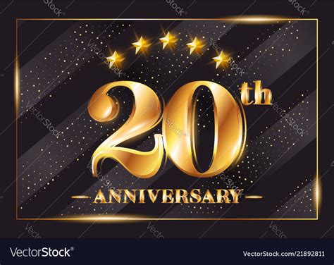 20 Years Anniversary Celebration Logo 20th Vector Image