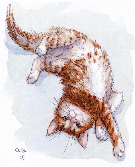 Red Kitten Stretch Painting By Svetlana Ledneva Schukina Fine Art America