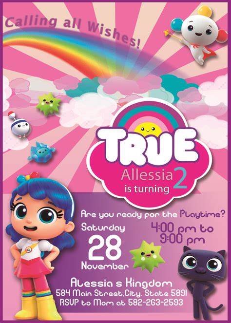 True And The Rainbow Kingdom Birthday Invite Printable Birthday