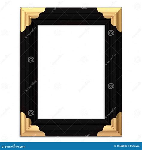 Black And Gold Framed Picture Frame W Path Stock Photo Image 19662080
