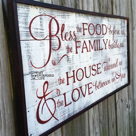Rustic Sign Bless The Food Before Us My Repurposed Life Rescue Re