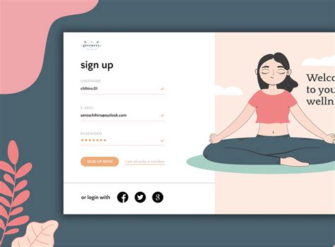 Sign Up Web Design By Rebeca On Dribbble