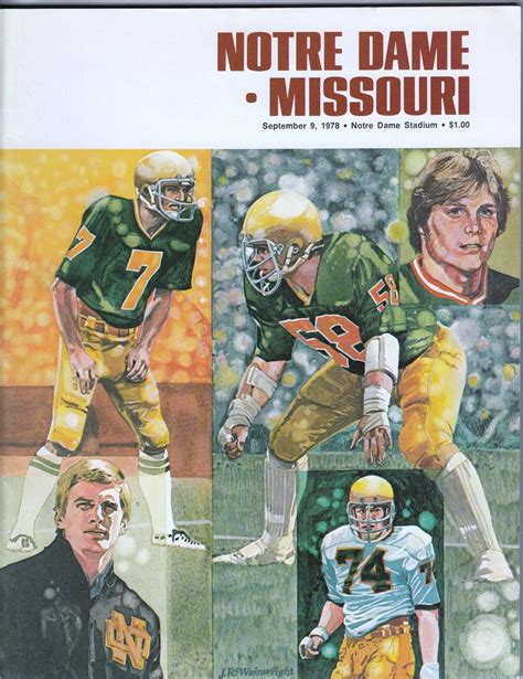 Program From 1978 Upset At Notre Dame Tigers Won 3 0 On 991978 Mizzou Football Notre