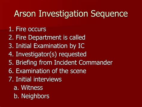 The Arson Investigation Process Ppt Download