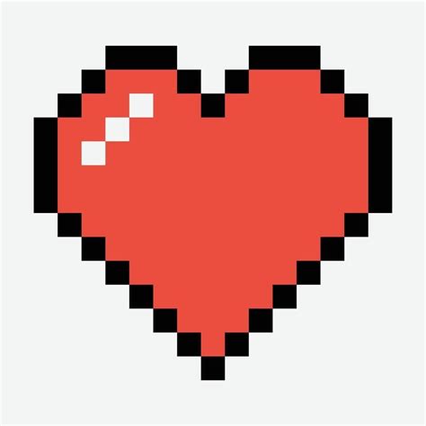 Arte De Pixel De Coração Vermelho Em 2022 Pixel Art Simples Arte Em