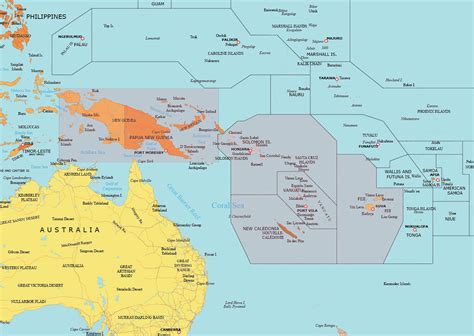 Political And Physical Map Of Melanesia Gis Geography