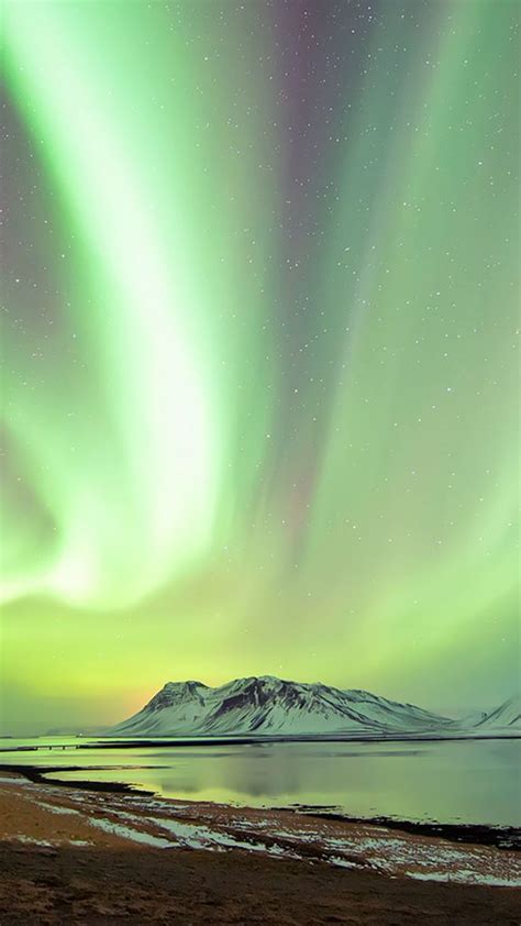 The Aurora Borealis At A Fjord In The Snæfellsnes Peninsula West