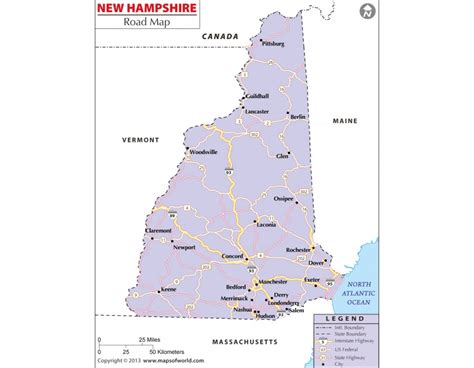 Buy New Hampshire Road Map Online