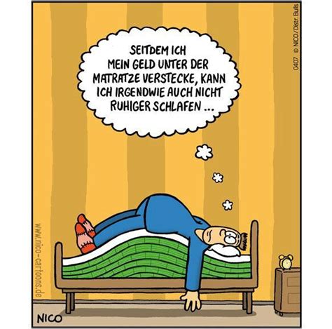 Unsere mitarbeiter begrüßen sie als interessierten leser zum großen vergleich. Geld unter der Matratze ... | Cartoon witze, Witze lustig ...