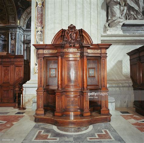 Italy Rome Confessional Booth In St Peters Vatican Saint Peter