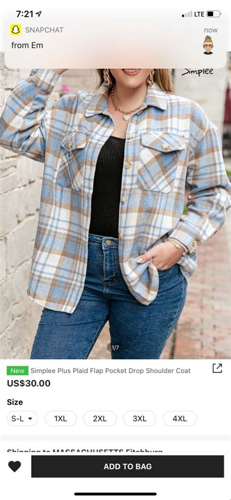 Lumberjack Fem Snapchat Plaid Coat Clothing Bags Size Fashion