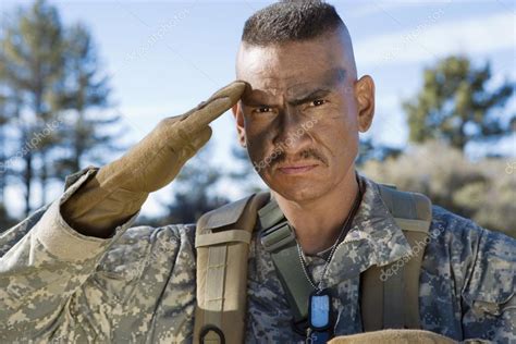 Portrait Of Soldier Saluting Stock Photo By ©londondeposit 21957873