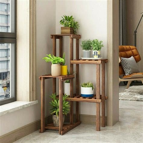 Unho Wood Plant Stand Flower Rack Shelf Support Pour Plante Bois