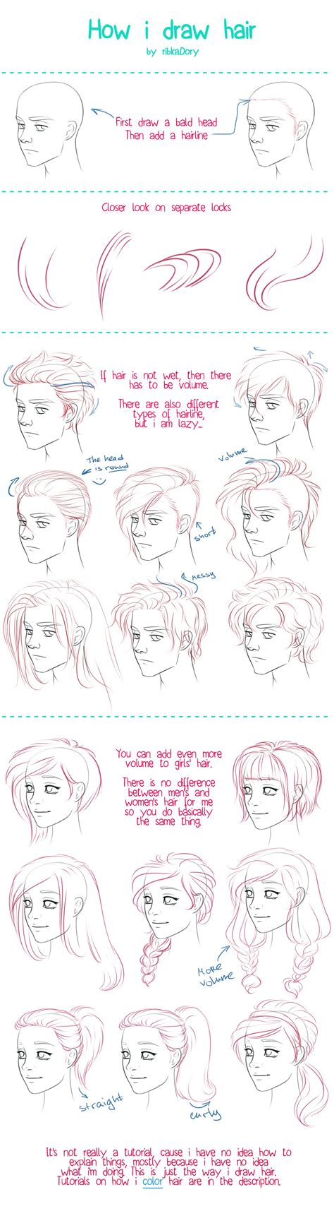 How To Draw Hair Tutorial By Ribkadory On Deviantart By Drawing The