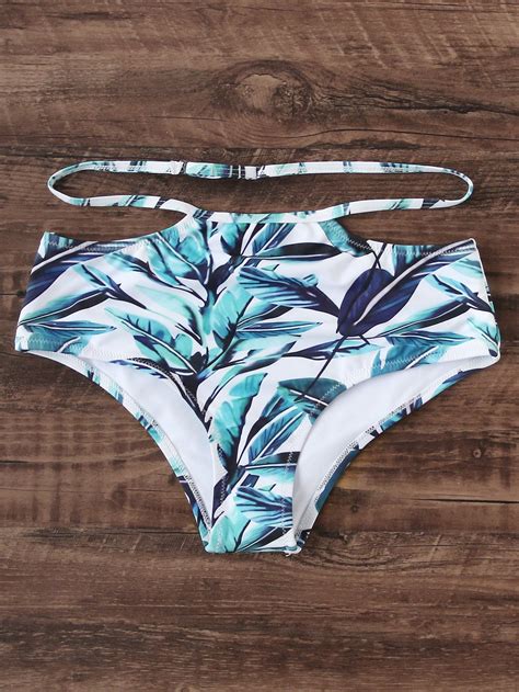 Flounce Layered Neckline Jungle Print Bikini Setfor Women Romwe