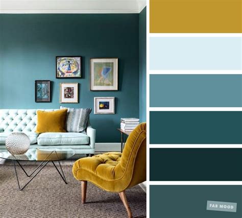 The Best Living Room Color Schemes Mustard Teal And