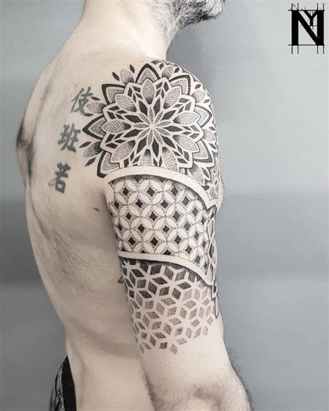 Geometric Dot Work Tattoo Mandala Tatuagens Pretas Pequenas