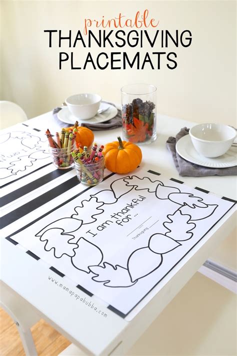 3 different coloring thanksgiving placemats for kids are here! Thanksgiving Kids Table: 25 Crafts, Activities, and Games ...