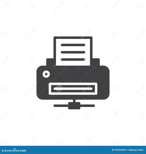 Network Printer Icon Vector Filled Flat Sign Solid Pictogram Isolated