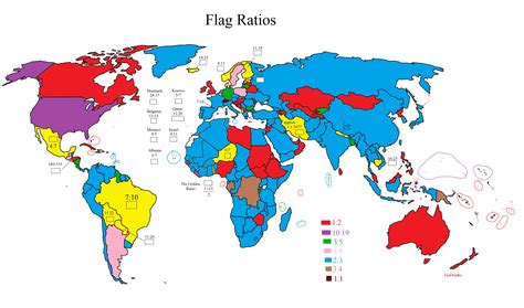 Map Of Countries By Flag Ratio Vexillology