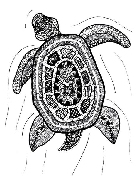 Zentangle Art Zentangle Turtle Print By Printfox On Etsy Zentangle