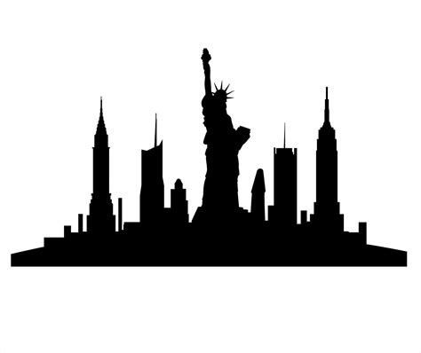 New York Skyline Svg New York City Svg Cricut Silhouette Etsy Uk