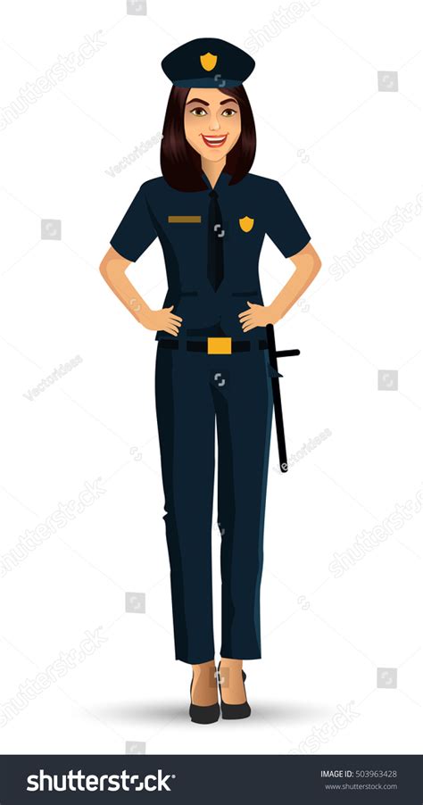 police woman uniform vector illustration isolated stock vector royalty free 503963428