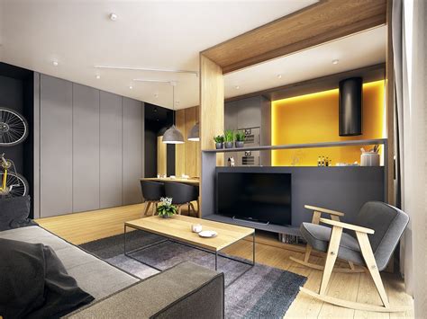 Modern Scandinavian Apartment Interior Design With Gray Color Shade
