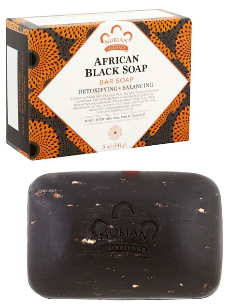 Our deep cleansing formula provides detoxifying exfoliation to reveal radiantly. Nubian Heritage African Black Soap with Oats, Aloe ...