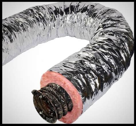 Master Flow 7 In X 25 Ft Insulated Flexible Duct R6 Silver Jacket