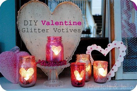 Diy Glitter Votives Valentines Diy Valentine Crafts Valentines Day Diy