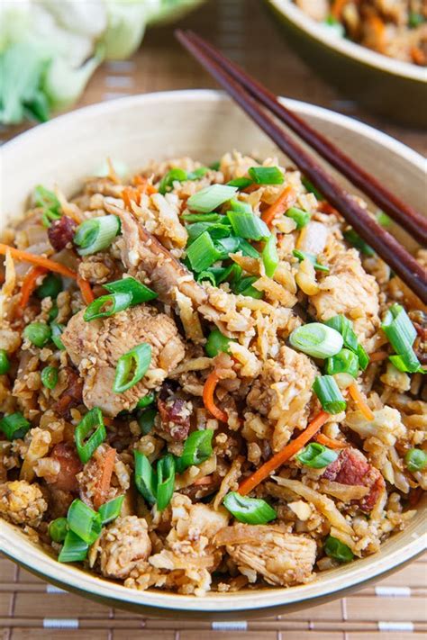 Next time you're craving chinese food, skip the takeout and try this recipe instead. Chicken Fried Cauliflower Rice - Closet Cooking