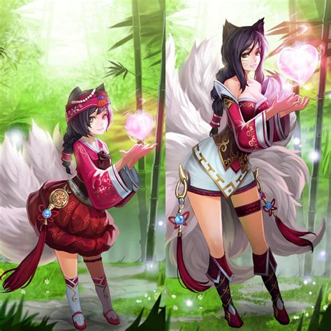 Ahri League Of Legends Illustrations Collage Hd Wallpaper Wallpaper Flare