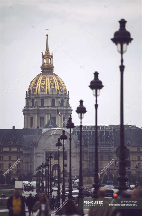 Historic Les Invalides With Golden Cupola Paris France — Ornament
