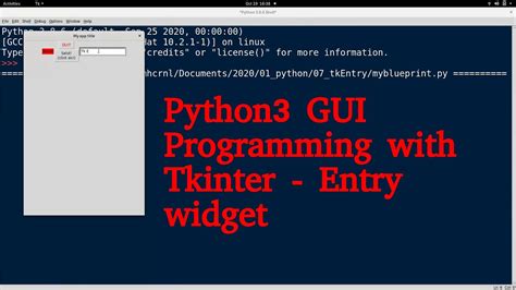 Python3 Gui Programming With Tkinter Tutorial 007 Tkinter Entry