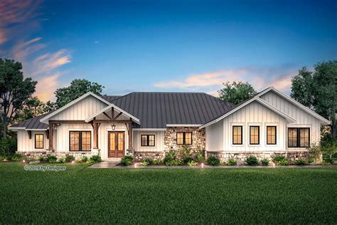 Hill Country Ranch Home Plan With Vaulted Great Room Hz Architectural Designs House Plans