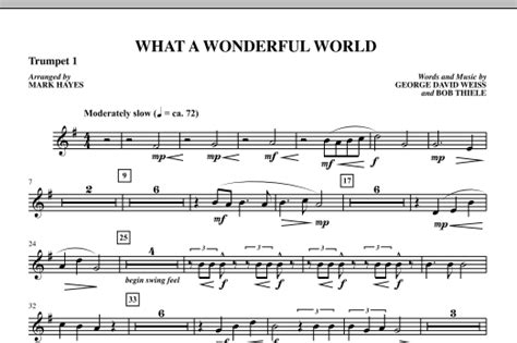 What A Wonderful World Trumpet 1 Sheet Music Mark Hayes Choir