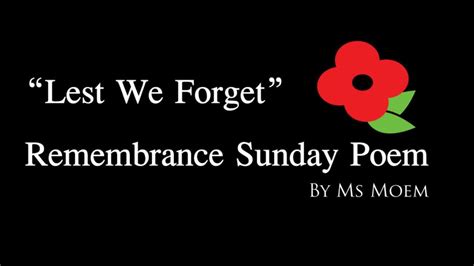 Remembrance Sunday Poem Remembrance Day Youtube
