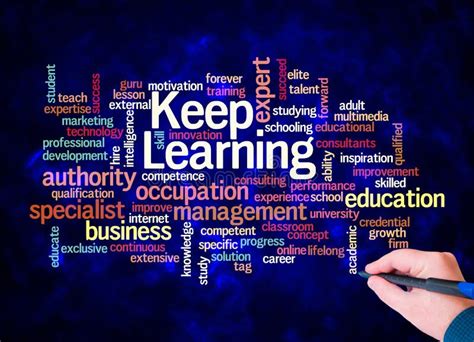 Word Cloud With Keep Learning Concept Create With Text Only Stock Photo