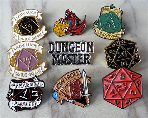 Dnd Enamel Pindandd Dice Enamel Pin D20 Enamel Pinsdungeons Etsy