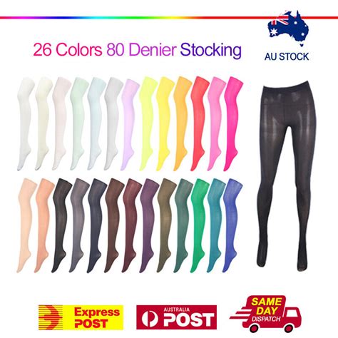 Colourful Women S 80 Denier Opaque Pantyhose Stockings Hosiery Tights 80d Solid Ebay