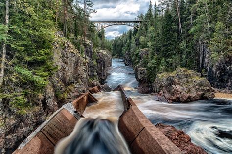 Wallpaper River Trees Long Exposure Bridge Nature 2048x1365