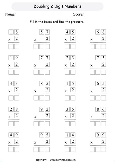 Wonderful Free Multiplication Worksheets Double Digit Literacy Worksheets