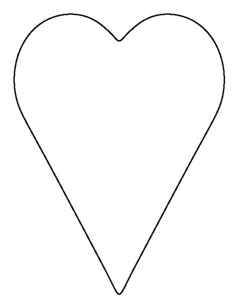 Printable Long Heart Template Heart Patterns Printable Heart